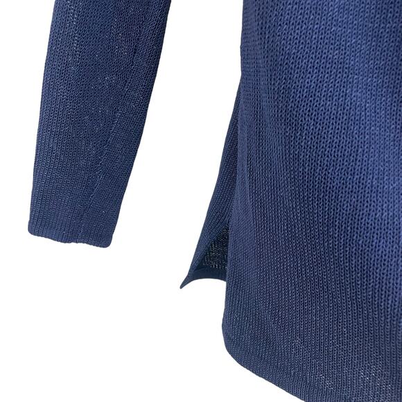 J. McLaughlin Cotton Blend Knit V Neck Navy Sweater Womens Size Small - Picture 4 of 6
